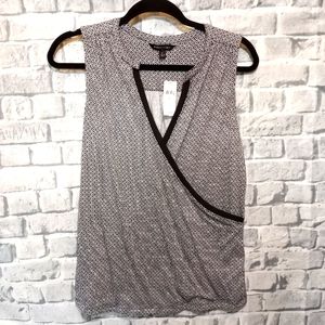 Banana Republic Sleeveless Faux Wrap Blouse L